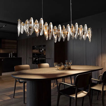 Crystal chandelier at 39.4 in diameter with warm white light output