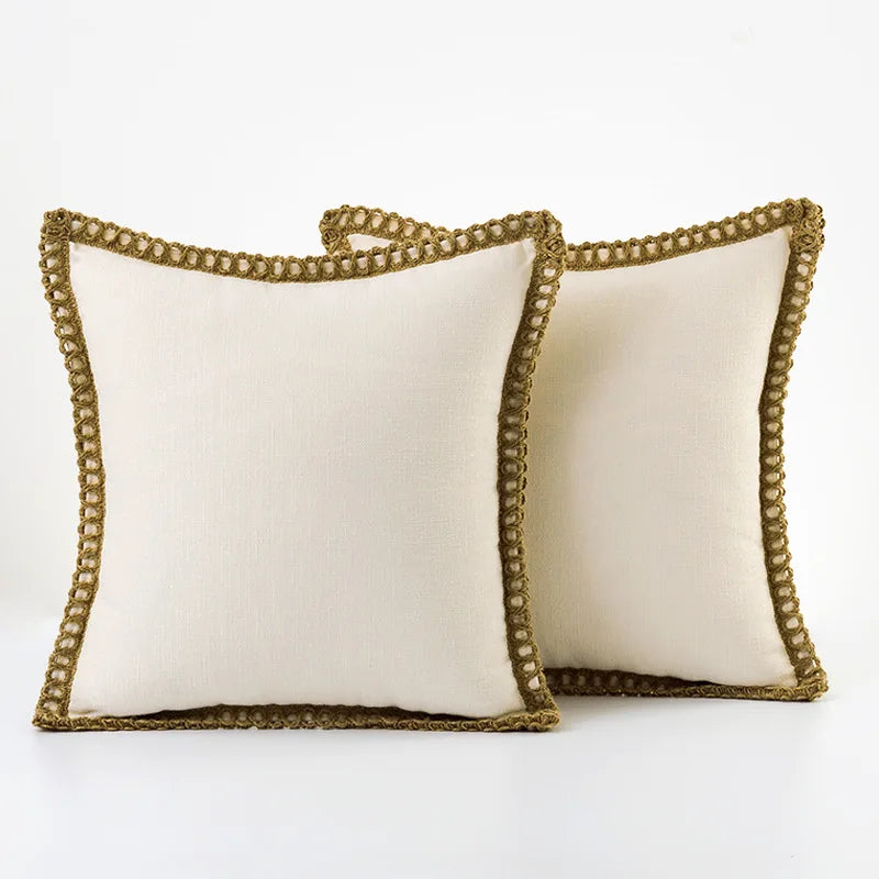 Burlap Linen Farmhouse Pillow Cover