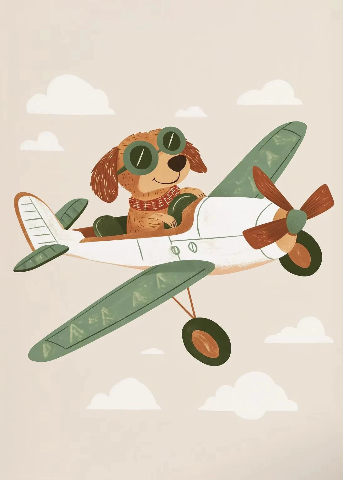 Cute Skateboard Animals Kids Canvas Wall Art Print