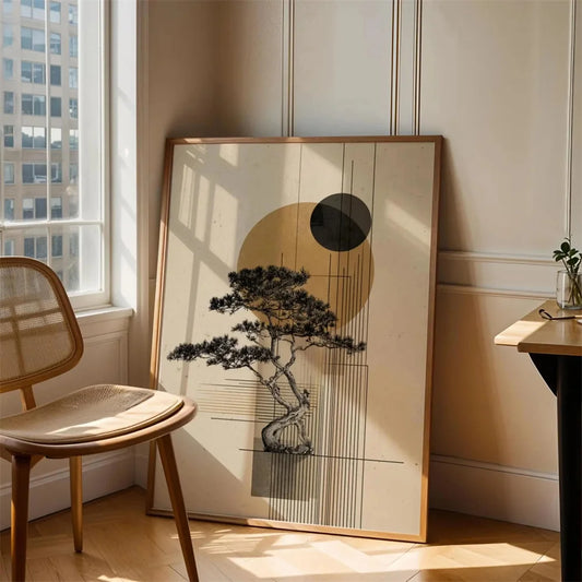 Japanese Bonsai Minimalist Canvas Wall Art