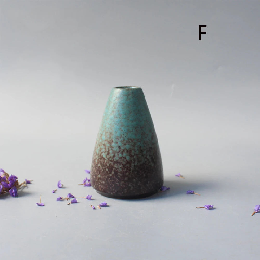 Japanese Black Ceramic Bud Vase