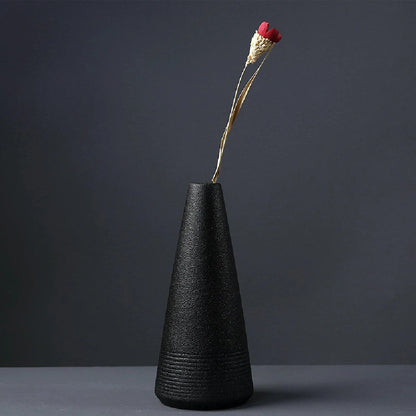 Style 02-C Japanese ceramic small vase set on bamboo tray display