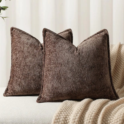 Solid Chenille Throw Pillow Cover — styling detail