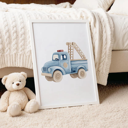 Children's Vehicle Nursery Canvas Wall Art Set