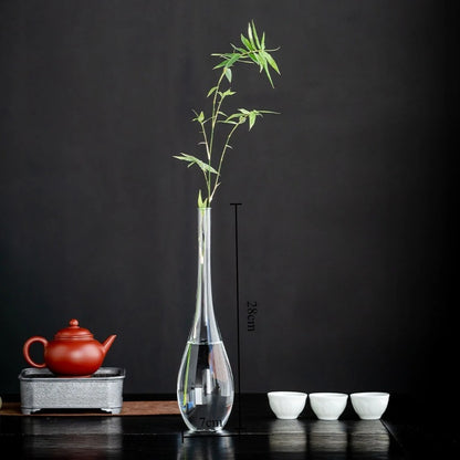 Chinese style transparent glass hydroponic vase table décor