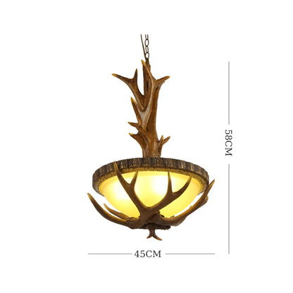 Resin Deer Antler Pendant Light