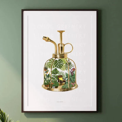 Green Botanical Houseplant Canvas Wall Art