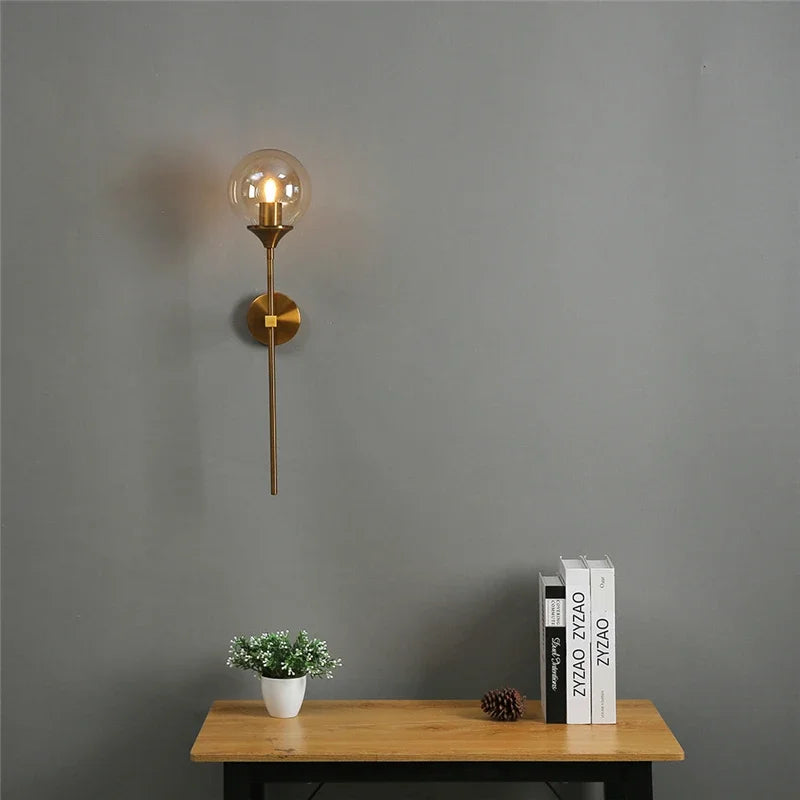 wall sconce, side profile showing mounting depth