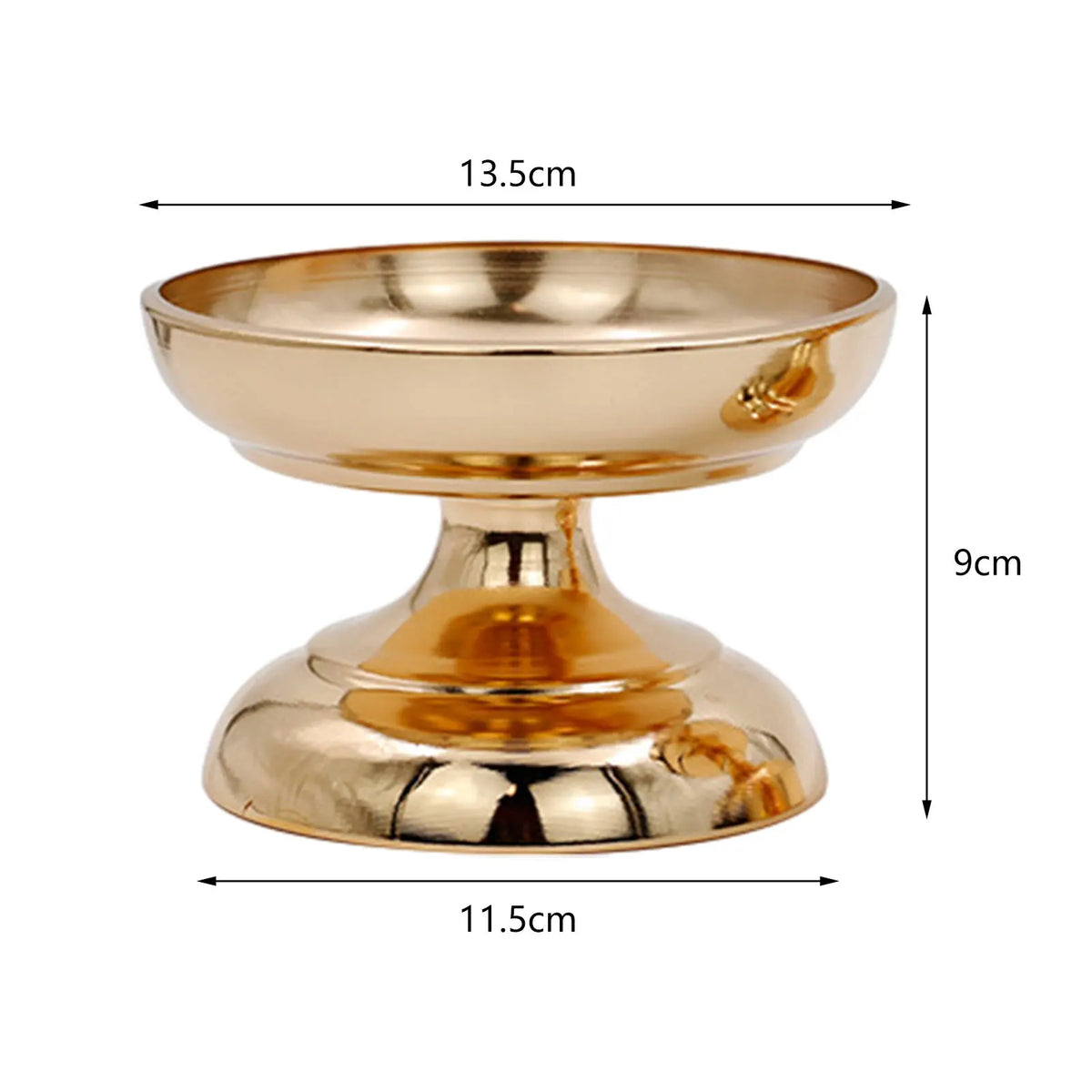 Gold metal flower vase stand arranged with white roses for ceremony backdrop