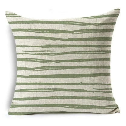 Green Floral Print Pillow Cover