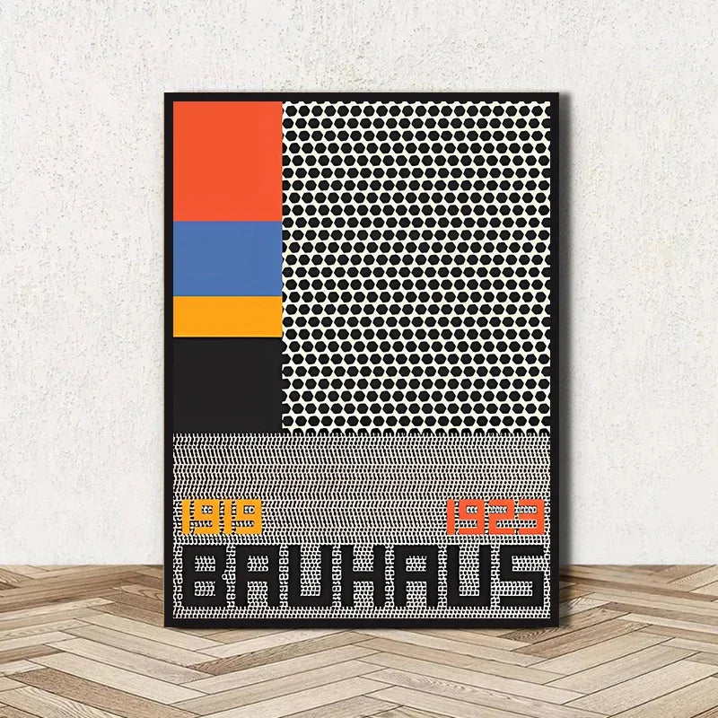 Abstract Bauhaus Geometric Line Art Canvas Wall Art