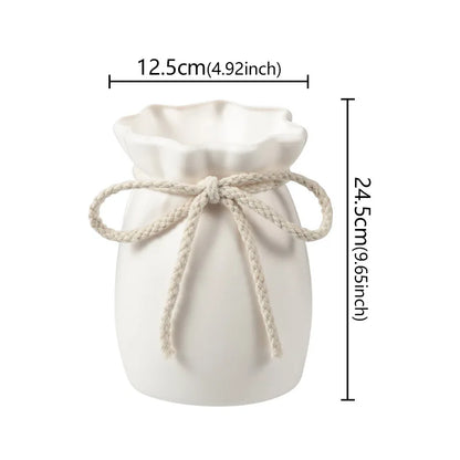 Nordic art plastic vase with flowers office desk display