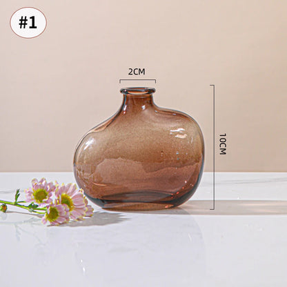 Brown Retro Glass Hydroponic Vase