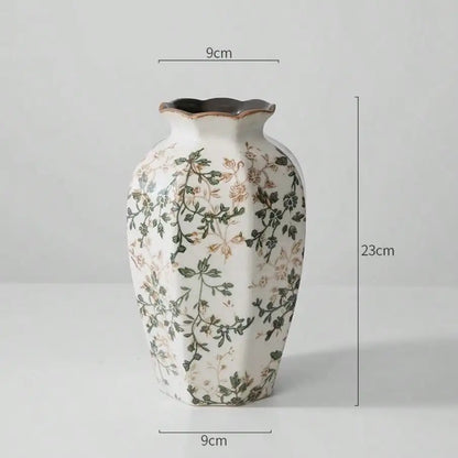 Ice cracked ceramic vase antique blue Zen style for dried flowers
