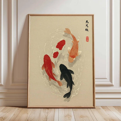 Japanese Koi Fish Zen Pond Canvas Wall Art