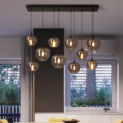Glass Ring Multi Head Chandelier