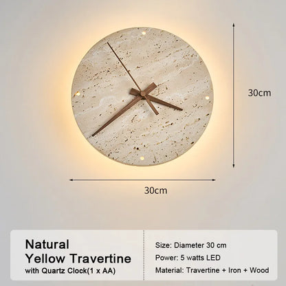LED Travertine Stone Wall Sconce