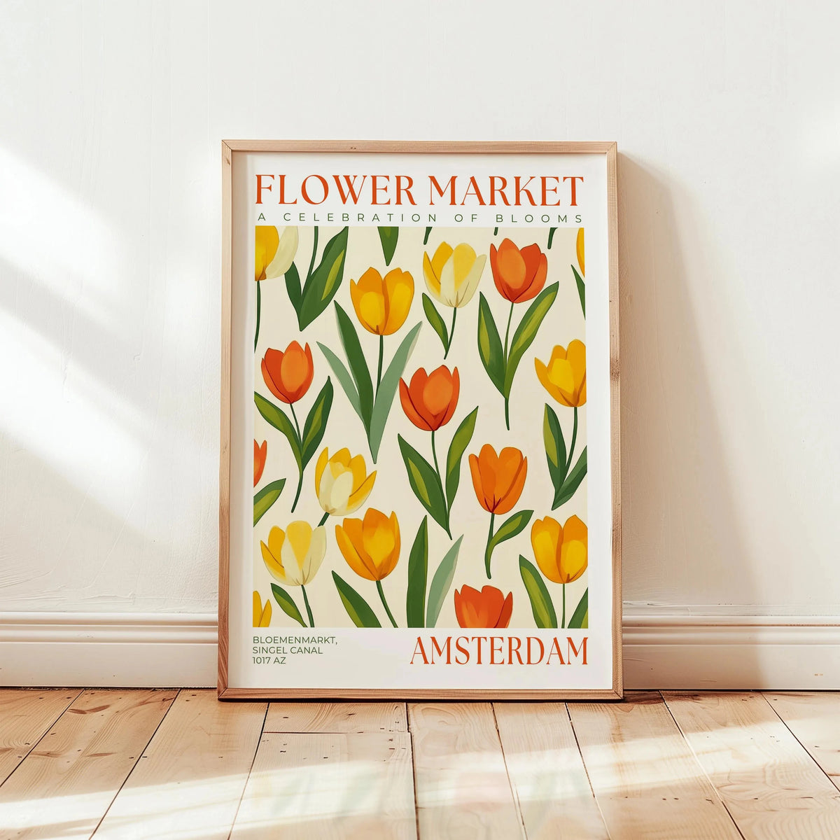 Nordic Floral Market Abstract Canvas Wall Art