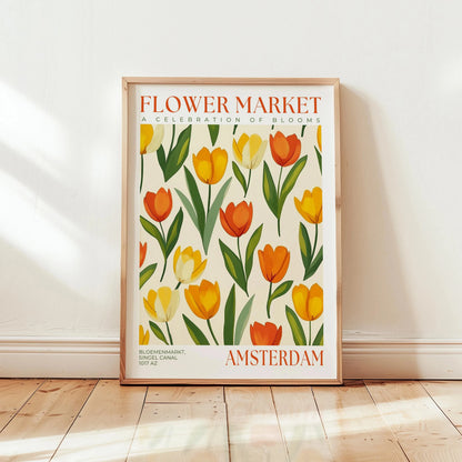 Nordic Floral Market Abstract Canvas Wall Art