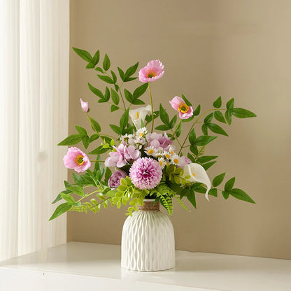Beige Nordic wave ripple vase styled with dried botanical stems and greenery