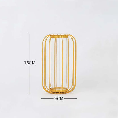 Nordic iron hanging tube vase rose gold office tabletop décor