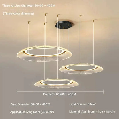 Hot bent aluminum ring profile of the gold spiral chandelier