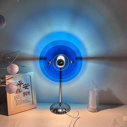 LED projection lamp displaying all three sunset colourful heart style patterns