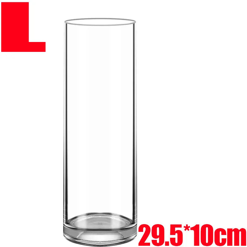 Acrylic clear vase with plants for home and office display