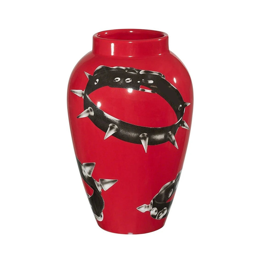 Fashion collar ceramic vase trendy INS artist style home décor