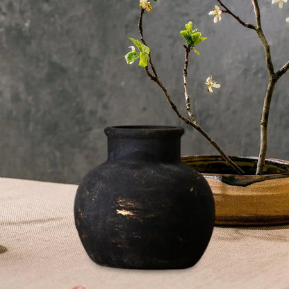 Rustic Wabi Sabi ceramic vase farmhouse fireplace living room