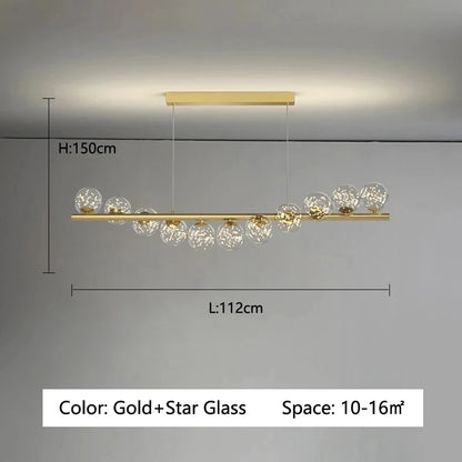 Non-dimmable glass bubble chandelier with sensor switch option, assembly needed