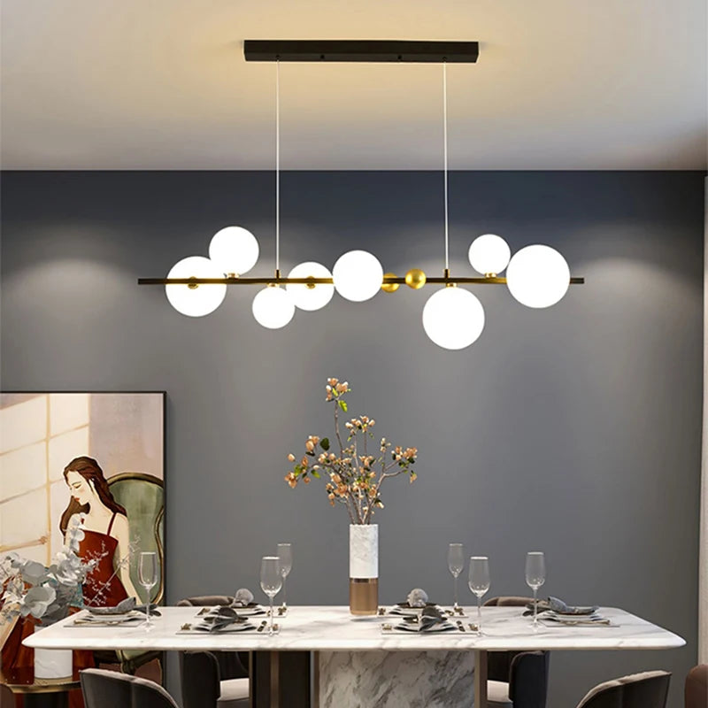 Mixed glass chandelier 47.2 in high on an adjustable cord pendant drop