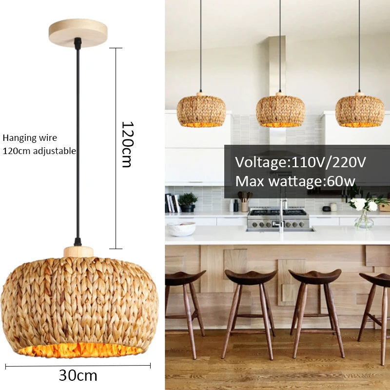 Wicker Basket Pendant Light