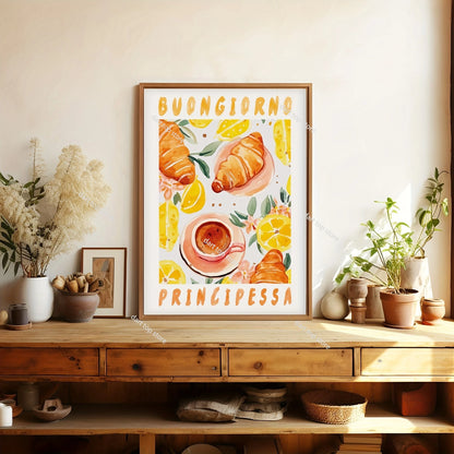 Coffee Lover Cartoon Animal Canvas Wall Art