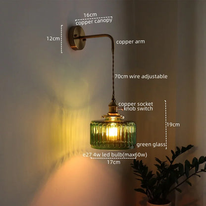 Green Copper LED Wall Sconce