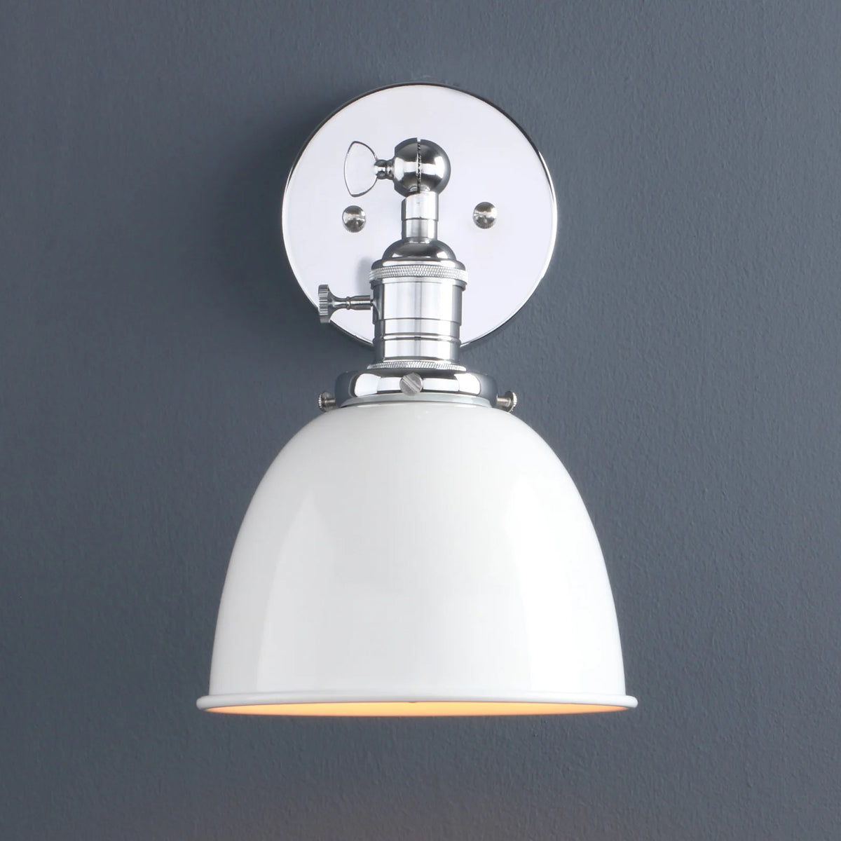 Matte Black Metal Dome Wall Sconce