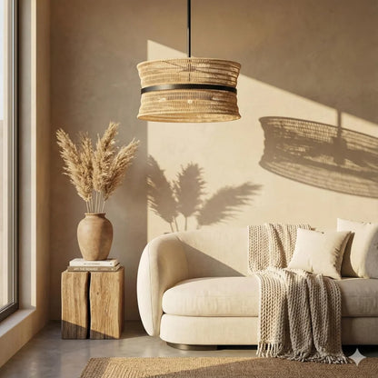 Boho Rattan 4 Light Chandelier