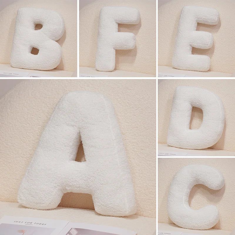 Alphabet Letter Plush Pillow — styling detail