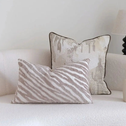 Abstract Brushstroke Throw Pillow Cover — styling detail