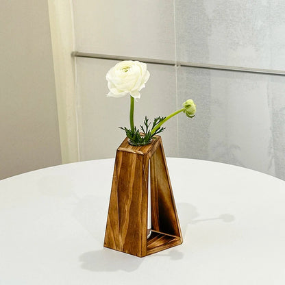 Two wooden frame hydroponic vases in styles 61 and 62 displayed together