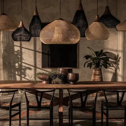 Wabi Sabi Rattan Pendant
