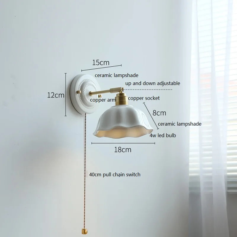 American Brass Ceramic Wall Sconce