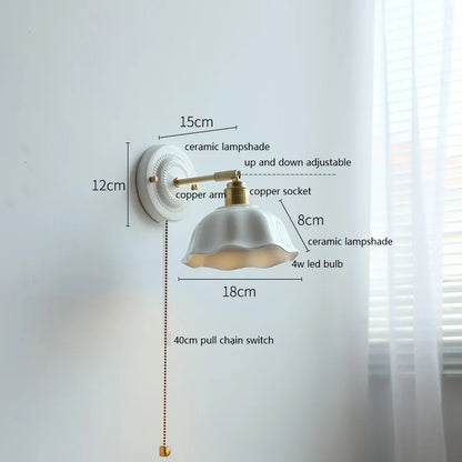 American Brass Ceramic Wall Sconce
