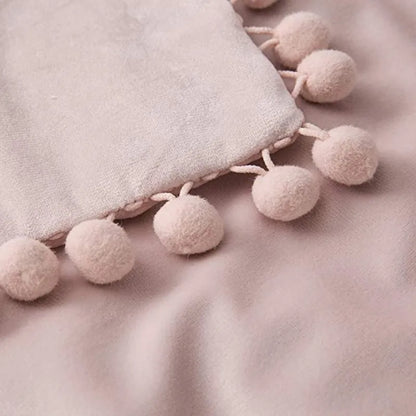 Velvet Pom-Pom Throw Pillow Cover — alternate view