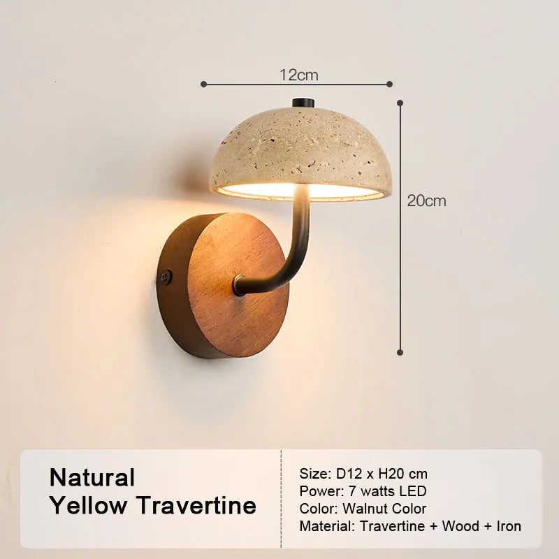 LED Travertine Stone Wall Sconce