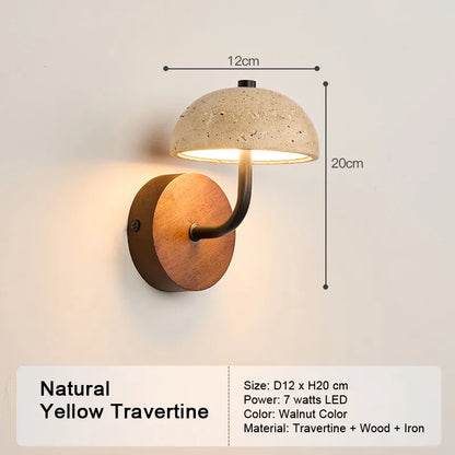 LED Travertine Stone Wall Sconce
