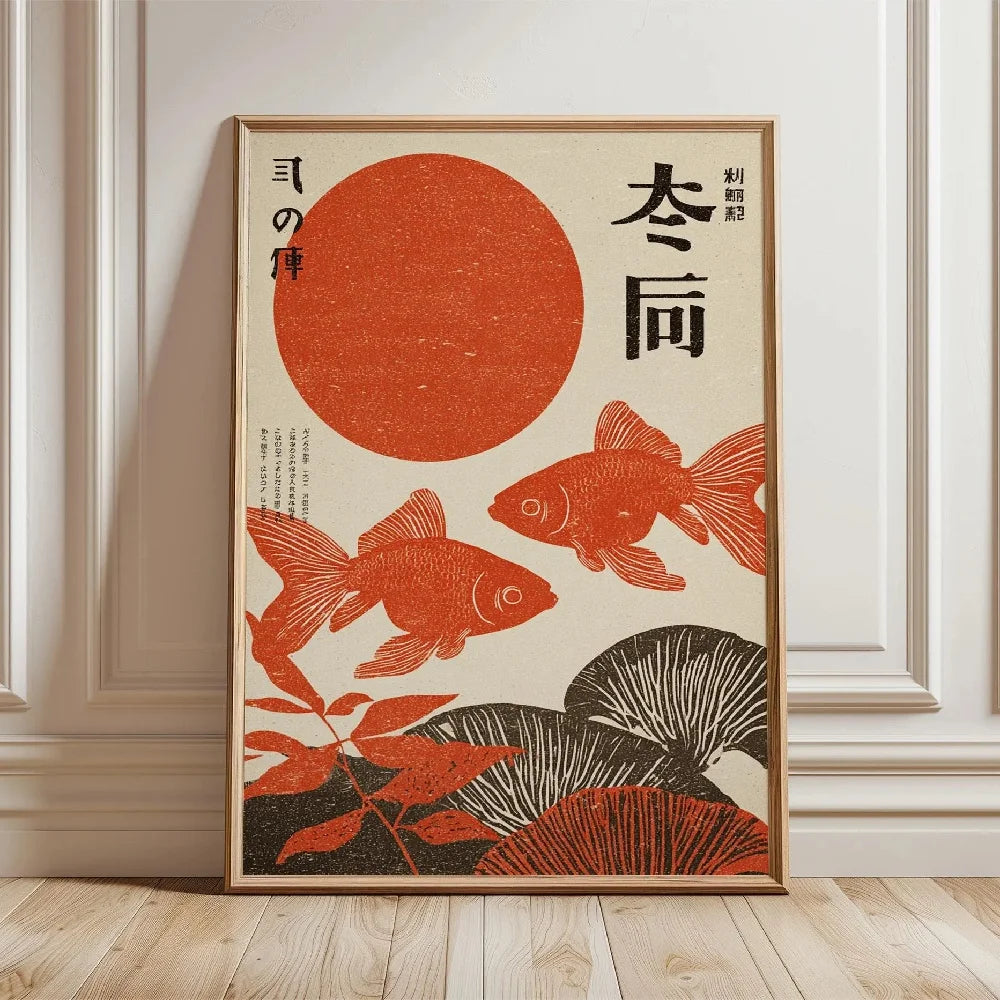 Japanese Koi Fish Zen Pond Canvas Wall Art