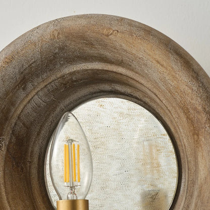 bathroom wall sconce, detail view of fixture base and arm