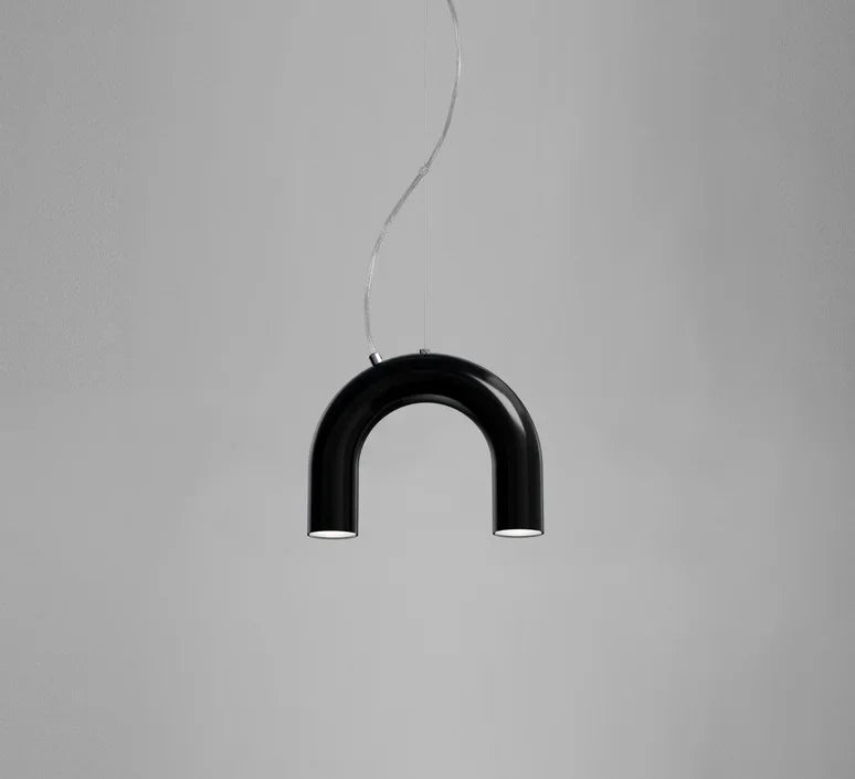 Black circle tube chandelier covering 15 to 30 square metres