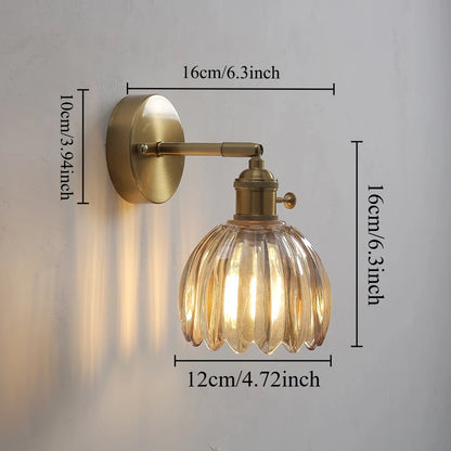 Nordic Green Tulip Glass Wall Sconce